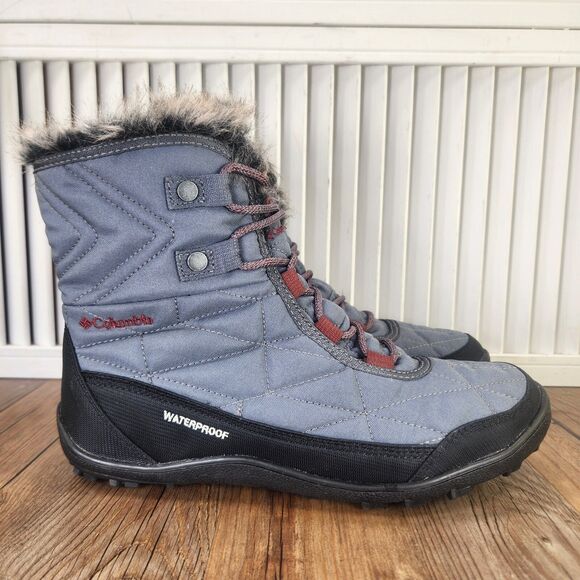 Columbia Minx Shorty III Boots Women Sz 9 Quilted Waterproof Omni Heat Insulated - Picture 1 of 9